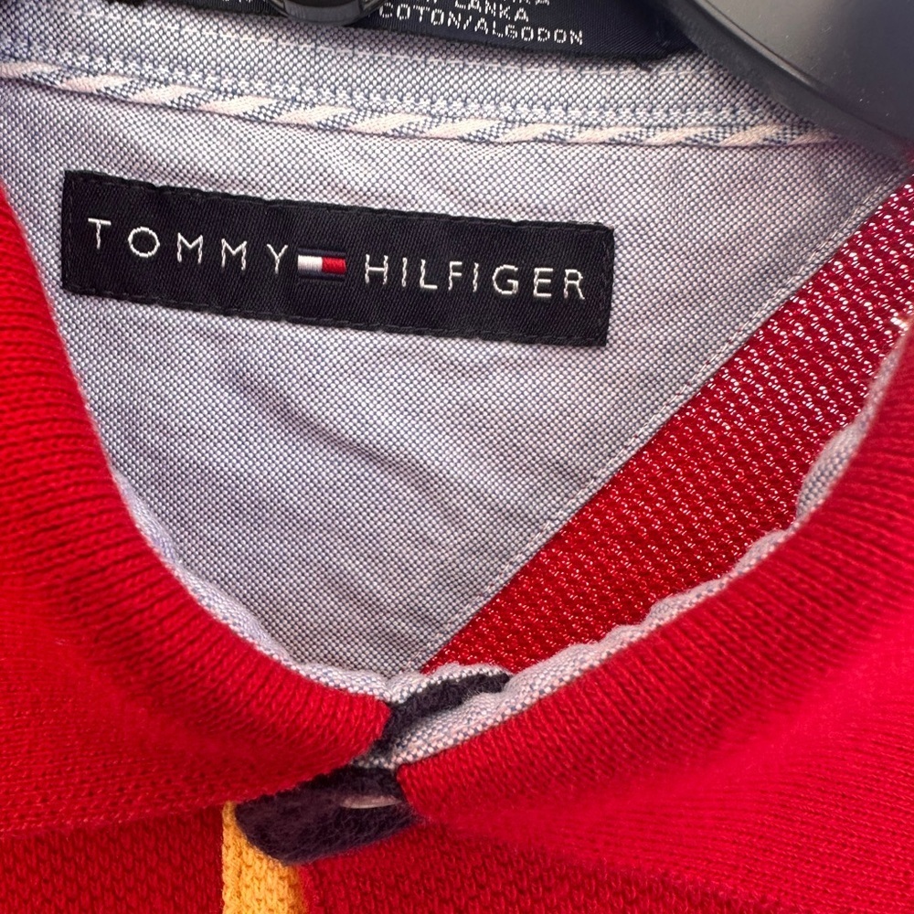 Tommy Hilfiger Red and Navy Long Sleeve Shirt - Picture 3 of 4